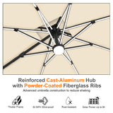 Patioslife Aegis Signature Rotating Cantilever Patio Umbrella with Adjustable Tilt | Large Outdoor Shade Umbrella for Garden, Deck & Poolside,  Includes Free Premium Cover