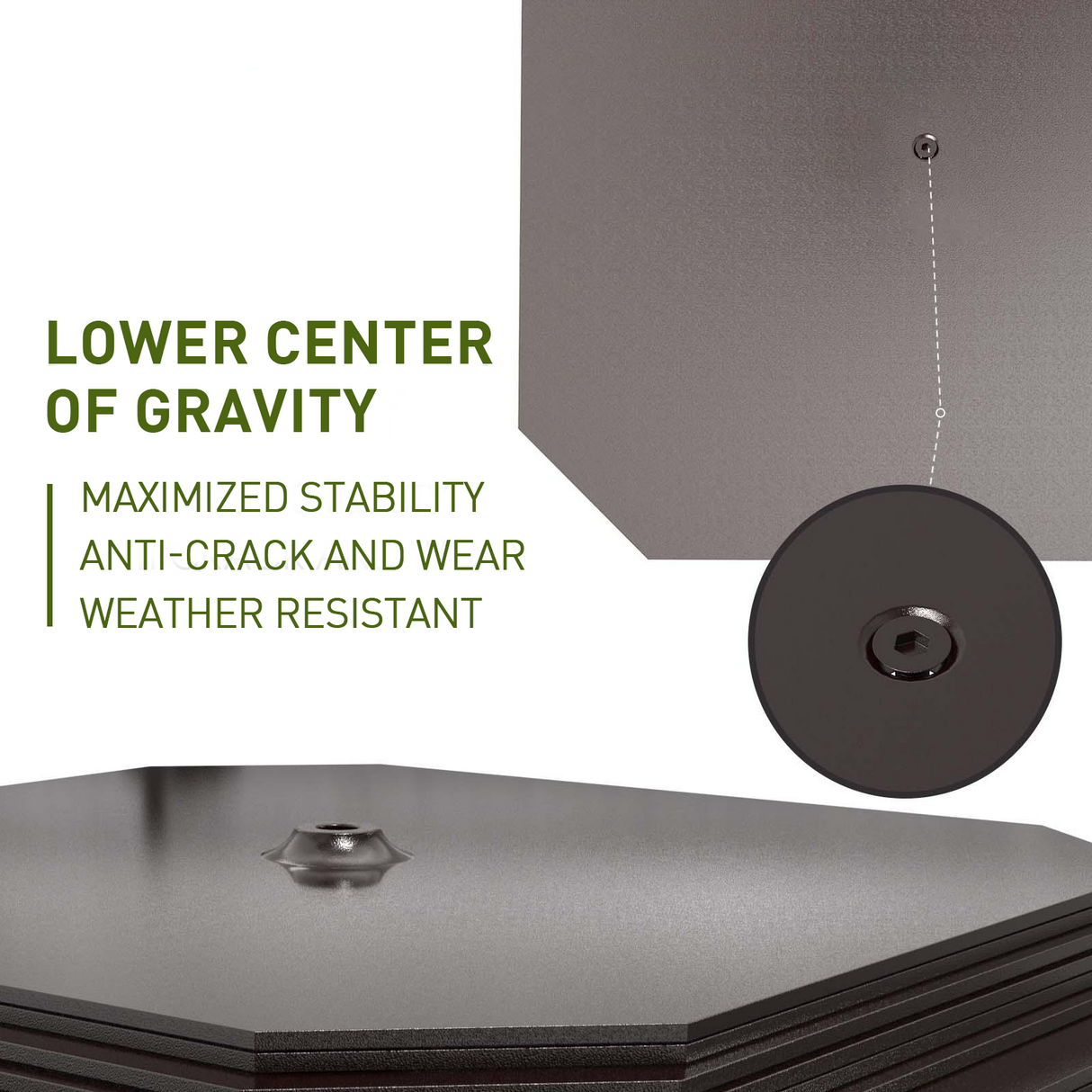 Patioslife Solara Square Umbrella Base — Heavy-Duty Iron with Powder Coating for Lasting Stability