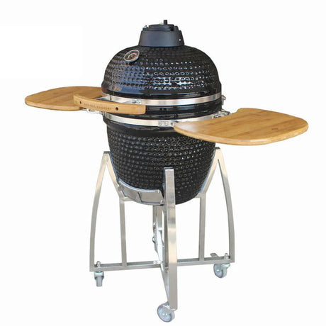Patioslife™ | Ceramic Charcoal Grill with Bonus Accessory Pack – Versatile Cooking, Ideal for Backyard BBQs and Outdoor Gatherings