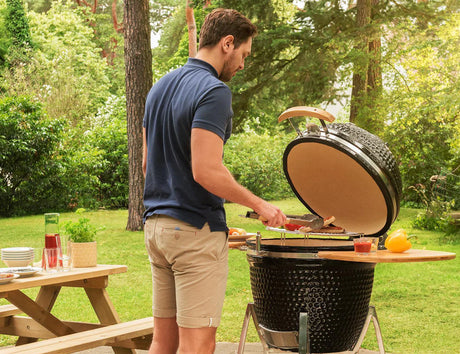 Patioslife™ | Ceramic Charcoal Grill with Bonus Accessory Pack – Versatile Cooking, Ideal for Backyard BBQs and Outdoor Gatherings