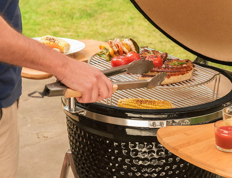 Patioslife™ | Ceramic Charcoal Grill with Bonus Accessory Pack – Versatile Cooking, Ideal for Backyard BBQs and Outdoor Gatherings