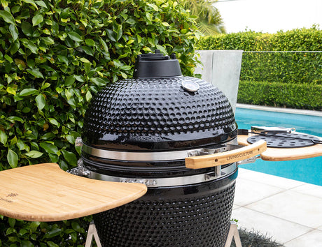 Patioslife™ | Ceramic Charcoal Grill with Bonus Accessory Pack – Versatile Cooking, Ideal for Backyard BBQs and Outdoor Gatherings