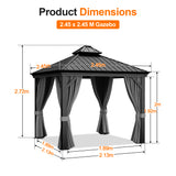Patioslife Luxury Haven Coastal Hardtop Gazebo | Designed for Australian Outdoor Conditions with 120×120mm Aluminium Posts, Drainage Gutters, Double Vented Roof & Curtains