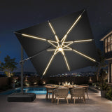 Patioslife Aegis Signature Rotating Cantilever Patio Umbrella with Adjustable Tilt | Large Outdoor Shade Umbrella for Garden, Deck & Poolside,  Includes Free Premium Cover