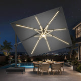 Patioslife Aegis Signature Rotating Cantilever Patio Umbrella with Adjustable Tilt | Large Outdoor Shade Umbrella for Garden, Deck & Poolside,  Includes Free Premium Cover