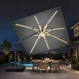 Patioslife Aegis Signature Rotating Cantilever Patio Umbrella with Adjustable Tilt | Large Outdoor Shade Umbrella for Garden, Deck & Poolside,  Includes Free Premium Cover