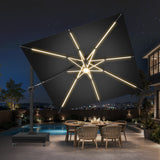 Patioslife Aegis Signature Rotating Cantilever Patio Umbrella with Adjustable Tilt | Large Outdoor Shade Umbrella for Garden, Deck & Poolside,  Includes Free Premium Cover