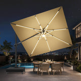 Patioslife Aegis Signature Rotating Cantilever Patio Umbrella with Adjustable Tilt | Large Outdoor Shade Umbrella for Garden, Deck & Poolside,  Includes Free Premium Cover