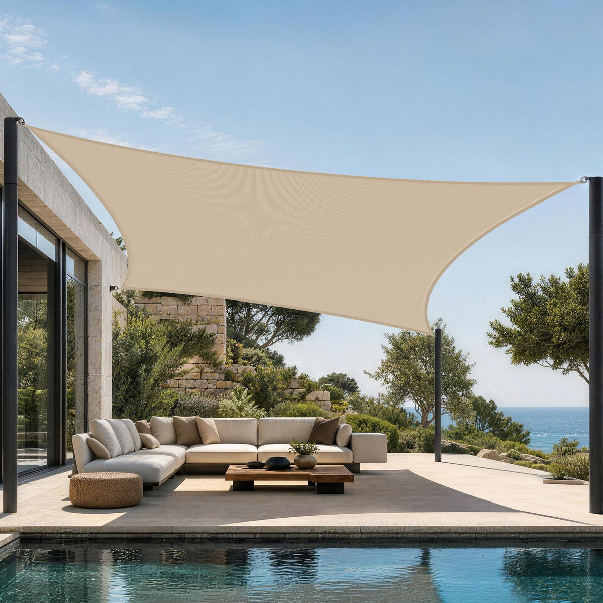 Patioslife Shade Sail – UV Protection, Reinforced Edges & Durable D-Rings for Patio, Garden, Deck & Pool