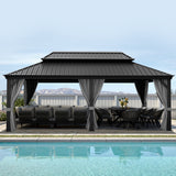 Patioslife Aluminium Carport with Steel Roof – Weatherproof Canopy for Cars, Motorbikes & Campervans