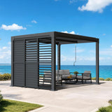 Patioslife Atlantic Series Aluminium Louvre Side Panel – Pergola Sidewall with Adjustable Louvers for Privacy, Shade and Wind Protection