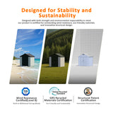 Premium Garden Shed with Floor Patioslife Kick-it ProLock™ Tool-Free Snap-Lock Resin – Weatherproof Outdoor Storage Shed with Floor, UV Resistant, Lockable Backyard Tool Shed for Tools, Bikes & Lawn Mower