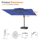 Patioslife Aegis Pro Cantilever Umbrella with Cross Base — Heavy-Duty Frame & Powder-Coated Aluminium Pole for Garden & Patio