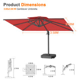 Patioslife Aegis Pro Cantilever Umbrella with Cross Base — Heavy-Duty Frame & Powder-Coated Aluminium Pole for Garden & Patio