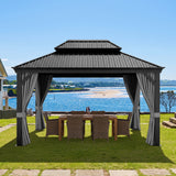 Patioslife Luxury Haven Coastal Hardtop Gazebo | Designed for Australian Outdoor Conditions with 120×120mm Aluminium Posts, Drainage Gutters, Double Vented Roof & Curtains