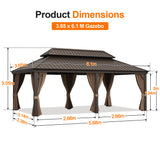 Patioslife Luxury Haven Coastal Hardtop Gazebo | Designed for Australian Outdoor Conditions with 120×120mm Aluminium Posts, Drainage Gutters, Double Vented Roof & Curtains
