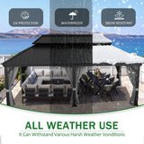 Patioslife 3.65 x 4.8m Luxury Haven Coastal Hardtop Gazebo | Designed for Australian Outdoor Conditions with 120×120mm Aluminium Posts, Drainage Gutters, Double Vented Roof & Curtains