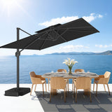 Patioslife Aegis Pro Cantilever Umbrella with Cross Base — Heavy-Duty Frame & Powder-Coated Aluminium Pole for Garden & Patio