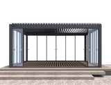 Patioslife Atlantic™ | Freestanding Pergola with Glass Sliding Door – Aluminium Outdoor Room for Patios, Gardens & Entertaining Spaces