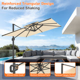 Patioslife Aegis Pro Cantilever Umbrella with Cross Base — Heavy-Duty Frame & Powder-Coated Aluminium Pole for Garden & Patio