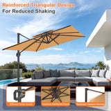 Patioslife Aegis Pro Cantilever Umbrella with Cross Base — Heavy-Duty Frame & Powder-Coated Aluminium Pole for Garden & Patio