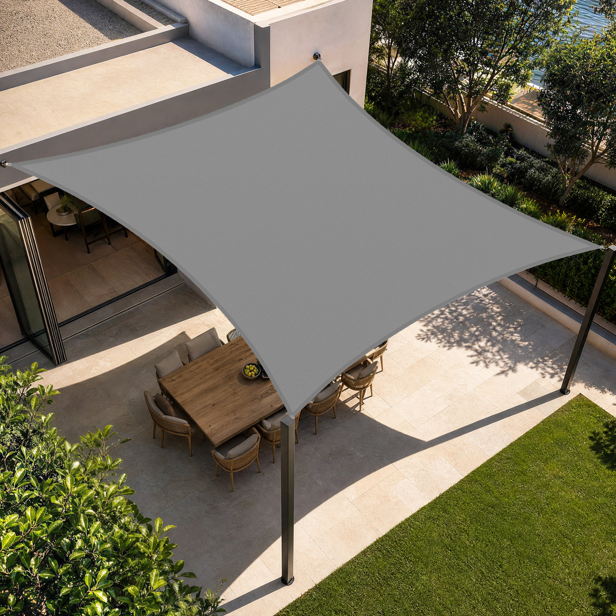 Patioslife Shade Sail – UV Protection, Reinforced Edges & Durable D-Rings for Patio, Garden, Deck & Pool