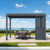 Patioslife Atlantic Series Aluminium Louvre Side Panel – Pergola Sidewall with Adjustable Louvers for Privacy, Shade and Wind Protection