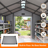 Patioslife YardVault Resin Garden Storage Shed with Bulid-in Floor, Lock & Window