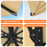 Patioslife Aegis Pro Cantilever Umbrella with Cross Base — Heavy-Duty Frame & Powder-Coated Aluminium Pole for Garden & Patio