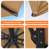 Patioslife Aegis Pro Cantilever Umbrella with Cross Base — Heavy-Duty Frame & Powder-Coated Aluminium Pole for Garden & Patio