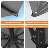 Patioslife Aegis Pro Cantilever Umbrella with Cross Base — Heavy-Duty Frame & Powder-Coated Aluminium Pole for Garden & Patio