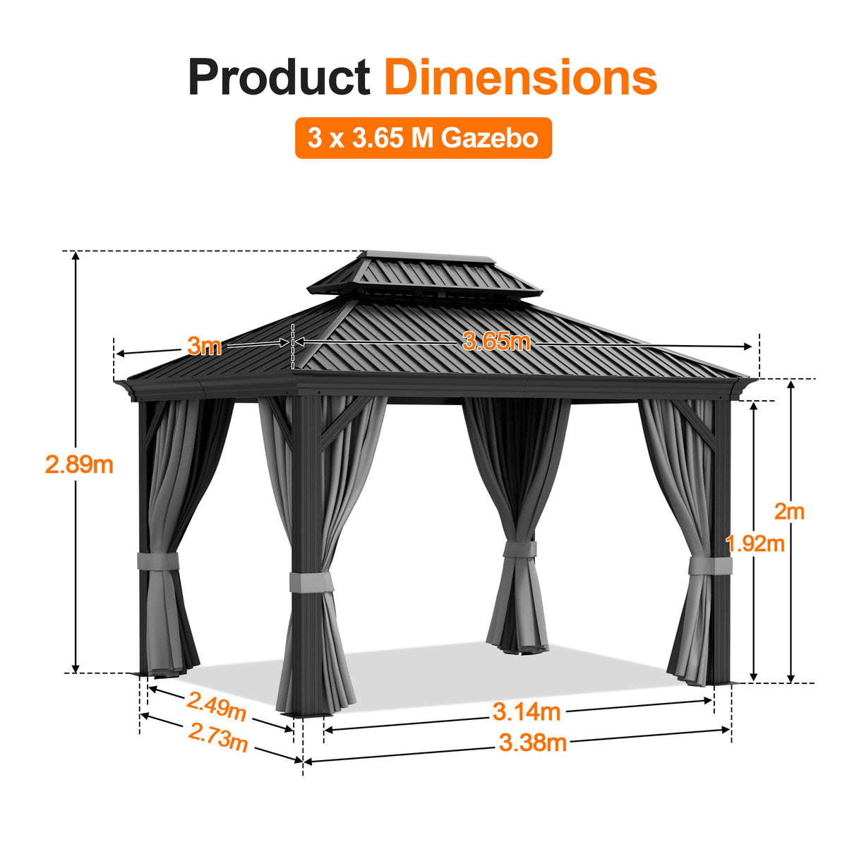 Patioslife Luxury Haven Coastal Hardtop Gazebo | Designed for Australian Outdoor Conditions with 120×120mm Aluminium Posts, Drainage Gutters, Double Vented Roof & Curtains