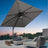 Patioslife 3x3m Charcoal LED cantilever umbrella shading modern outdoor lounge furniture at sunset