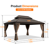 Patioslife Luxury Haven Coastal Hardtop Gazebo | Designed for Australian Outdoor Conditions with 120×120mm Aluminium Posts, Drainage Gutters, Double Vented Roof & Curtains