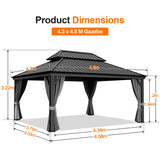 Patioslife Luxury Haven Coastal Hardtop Gazebo | Designed for Australian Outdoor Conditions with 120×120mm Aluminium Posts, Drainage Gutters, Double Vented Roof & Curtains