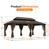 Patioslife Luxury Haven Coastal Hardtop Gazebo | Designed for Australian Outdoor Conditions with 120×120mm Aluminium Posts, Drainage Gutters, Double Vented Roof & Curtains