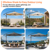 Patioslife Heavy Duty 3.0M Cantilever Umbrella with Base – Premium Outdoor Shade for Patio, Alfresco & Backyard Living