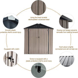 Patioslife Metal Garden Shed – Galvanised Steel Outdoor Storage Shed, All-Weather Backyard Storage Unit