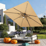 Patioslife Aegis Pro Cantilever Umbrella with LED Lights, Reinforced & Powder-Coated Aluminium Ribs and Pole — Perfect for Garden & Patio