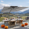 Patioslife Aegis Premium Cantilever Umbrella with LED Strip Lights, Fibreglass Ribs & Powder-Coated Aluminium Pole, Cover— Luxury Garden & Patio Shade