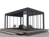 Patioslife Atlantic™ | Freestanding Pergola with Glass Sliding Door – Aluminium Outdoor Room for Patios, Gardens & Entertaining Spaces