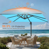 Patioslife Aegis Pro Cantilever Umbrella with Cross Base — Heavy-Duty Frame & Powder-Coated Aluminium Pole for Garden & Patio