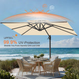 Patioslife Aegis Pro Cantilever Umbrella with Cross Base — Heavy-Duty Frame & Powder-Coated Aluminium Pole for Garden & Patio