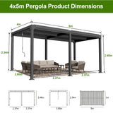 Patioslife Atlantic | Aluminium & Steel Louvred Pergola with Adjustable Roof, Freestanding Alfresco Shelter for Patio, Deck & Poolside