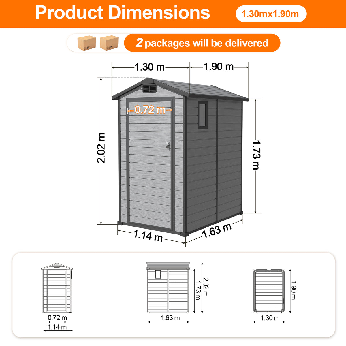 Patioslife YardVault Resin Garden Storage Shed with Bulid-in Floor, Lock & Window