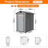 Patioslife YardVault Resin Garden Storage Shed with Bulid-in Floor, Lock & Window