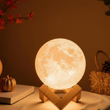 Moon Lamp – Modern Outdoor Patio & Home Décor Light, LED Dual Colour (White & Warm), Wooden Base, Adjustable Brightness, Ideal for Pergola & Garden