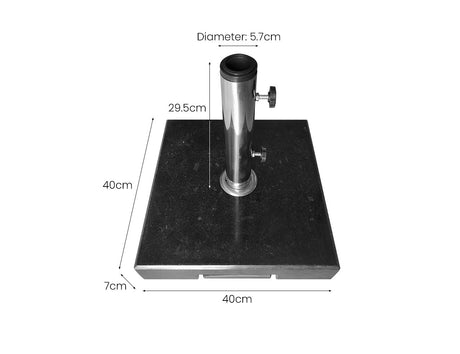 Patioslife Market Breeze™ | 30kg Granite Umbrella Base – Heavy-Duty Stability for Outdoor Umbrella - Black