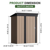 Patioslife Metal Garden Shed – Galvanised Steel Outdoor Storage Shed, All-Weather Backyard Storage Unit