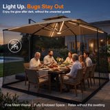 Patioslife Umbrella Mosquito Net with Dual Zipper & Adjustable Drawstring